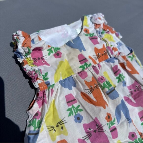 Baby Boden | Allover Cat Print Sleeveless Summer Dress | Size 12-18 Months - Picture 7 of 11